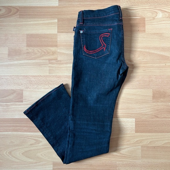 Dark Blue Jeans with Red Stitching - Picture 2 of 9